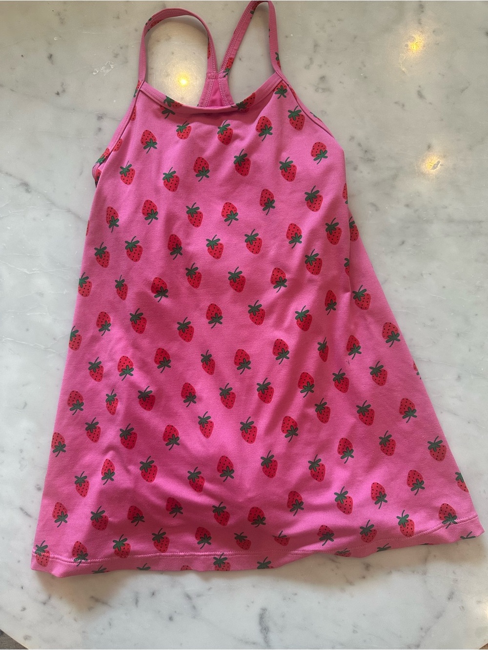 Hanna Andersson Strawberry Print Tank Dress SPF